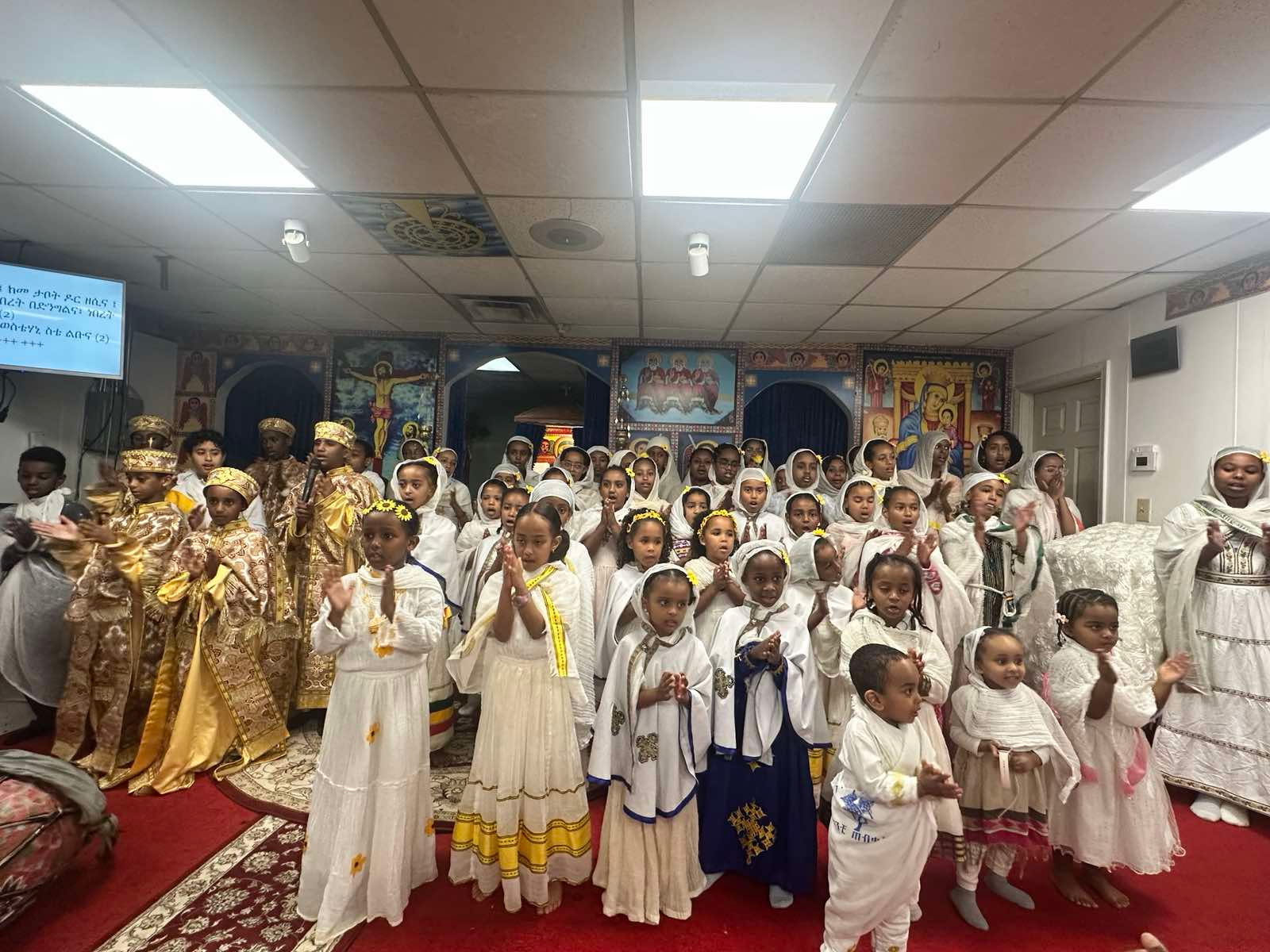 Kids singing at church